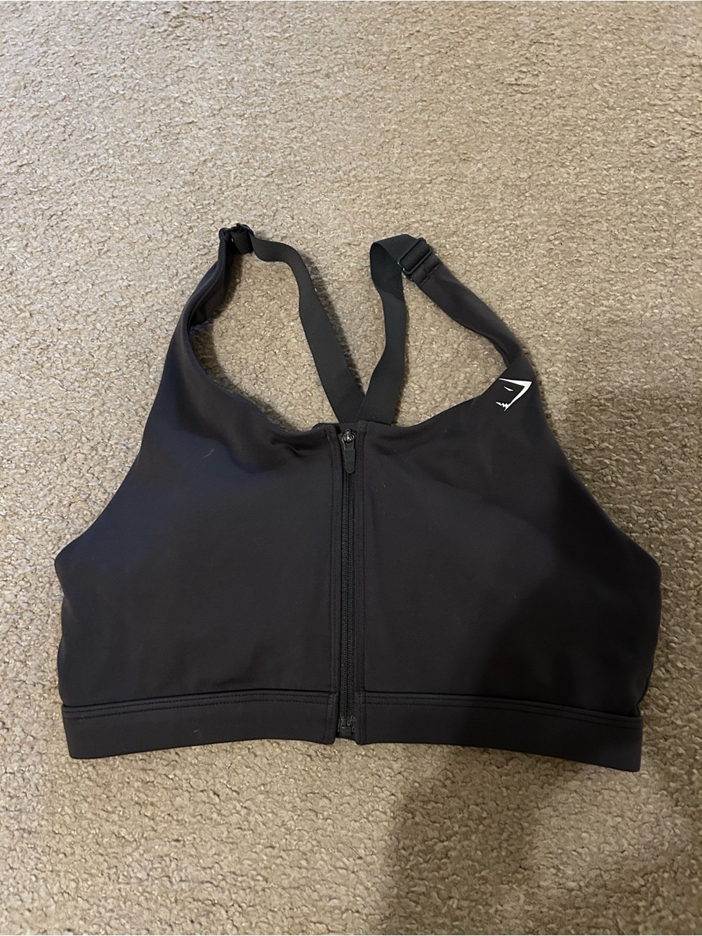 Gray Gymshark Zip Sports Bra Size Small